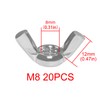 GIVIHGETI Pack of 20 Wing Nuts M8 Wing Nuts Stainless