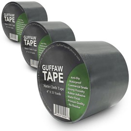 Guffaw - Professional Grade Gaffer Tape for Musicians, Commercial Use, Electrical Cords - 4 inches Wide, Length 33 Yards - Matte Cloth Gaffers Tape for Securing Cables, Upholstery & Bookbinding 3pk