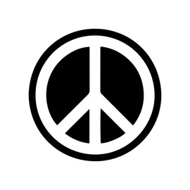Peace Sign Sticker Vinyl Decal Notebook Car Window Laptop 5" x 5" (Black)