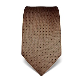 Vincenzo Boretti men's tie silk stains-free with polka dots neck-tie ideal for a special event such as wedding business-meeting party as well as for informal daily work-wear brown