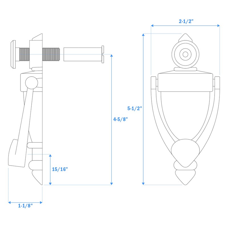NUK3Y PRODUCTS K3 Nuk3Y Door Knocker and Viewer, 9/16" Hole,