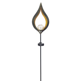 DECO DE VILLE 42.52 Outdoor Flame Metal Sculpture Art Decor Garden Solar Lights Pathway Stake, Solar Powered LED Lights for Lawn Patio Courtyard