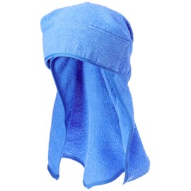 Kajimeiku Sweat Towel Head Cap, Solid Color, Towel Head Cap, blue (sky blue)