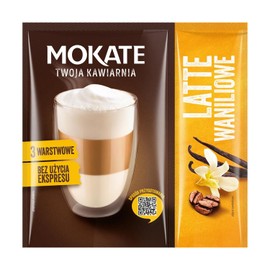 MOKATE® Caffeteria Instantkaffee Vanille Latte | 20+2g | 3 Schicht Milchkaffee Getränkepulver aus löslichem Bohnenkaffee Smooth & Creamy Pulver Getränke Cremiger Intensives Aroma