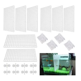 ZDNT 8 Pcs Aquarium Dividers,Fish Tank Divider,Aquarium Grid Plastic,for Keep Different Fish from the Fight and Separate the Fish,8 Pcs Sucker Clips Suction Cups, (White)