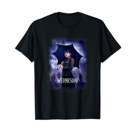 Wednesday Black Umbrella Under The Rain Real Photo Portrait T-Shirt