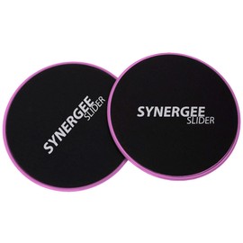Synergee Power Pink Core Sliders. Dual Sided Use on Carpet or Hardwood Floors. Abdominal Exercise Equipment