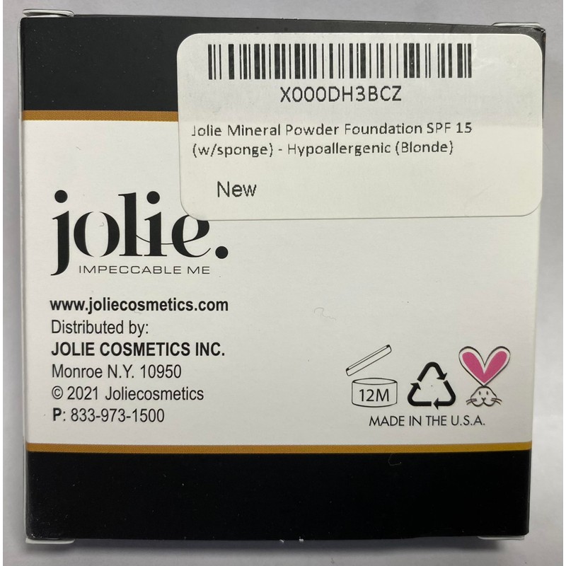 Jolie Mineral Powder Foundation SPF 15 (w/sponge) - Hypoallergenic (Tender)