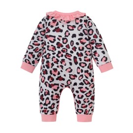 AIBOLYNE Newborn Baby Girl Clothes Baby Girl Outfits Ruffled Longsleeve Romper with Headband Hat Pink Newborn Girl Outfits