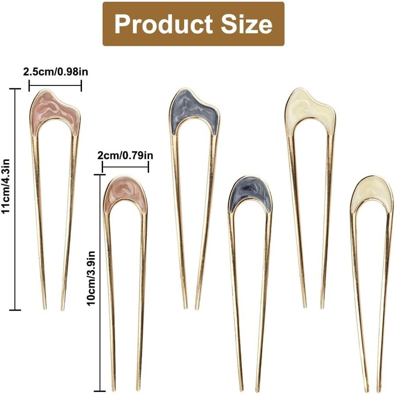 Yeanifeana 2 Piezas Horquillas para el Cabello Forma U Pinza