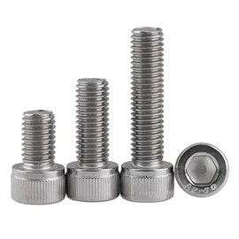 M6-1 x 60mm Socket Head Cap Screws Metric, Hex Socket Screw, Allen Socket Drive, 304 Stainless Steel (A2-70), Full Thread, Bright Finish, Machine Thread, DIN912,10 Pcs