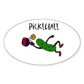 CafePress Pickleball Pickle Oval Car Bumper Sticker