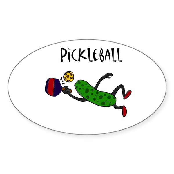 CafePress Pickleball Pickle Oval Car Bumper Sticker