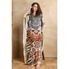 Label Aarna Soft Satin Kaftan with Digital Print and Rhinestones