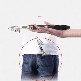 portable fishing rod, ultra-lightweight telescopic design, compact fishing gear, for travel enthusiasts and outdoor adventures