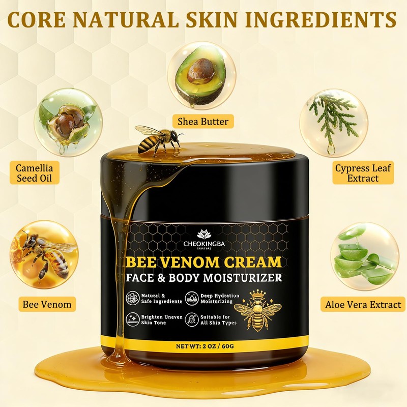 CHEOKINGBA 2PCS Bee Venom Skin Cream for Face & Body,