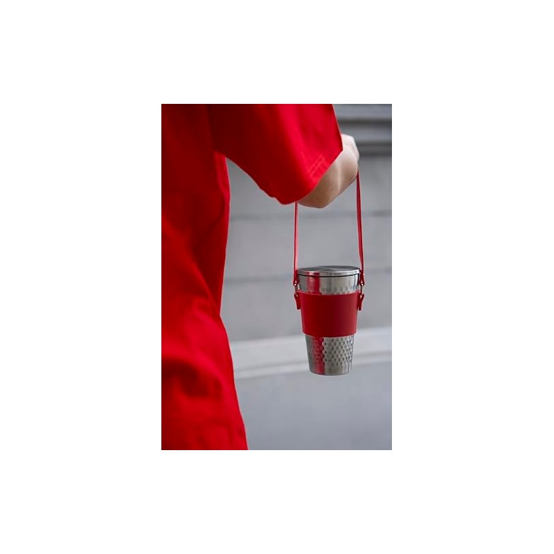 Susable Eco Cup Red Insulated Stainless Steel Drinking Cup 450