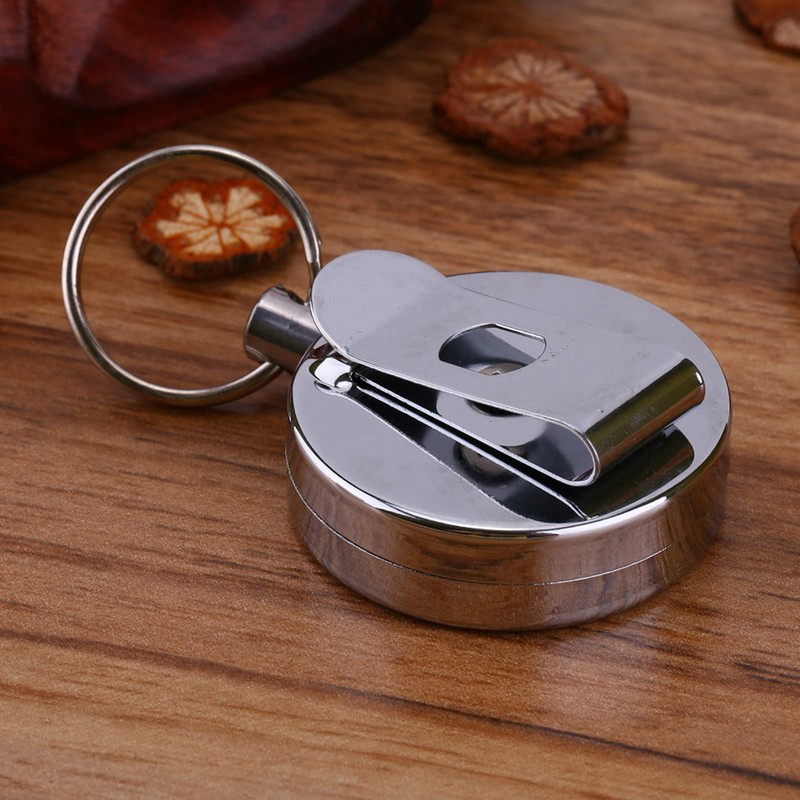 Retractable Key Ring Belt Chain, 60cm 23.6in Pull Key Ring