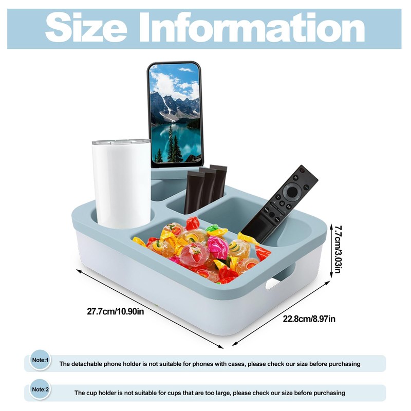 MEKOTRIN Couch Cup Holder Tray for Bed Sofa Organizer, Silicone