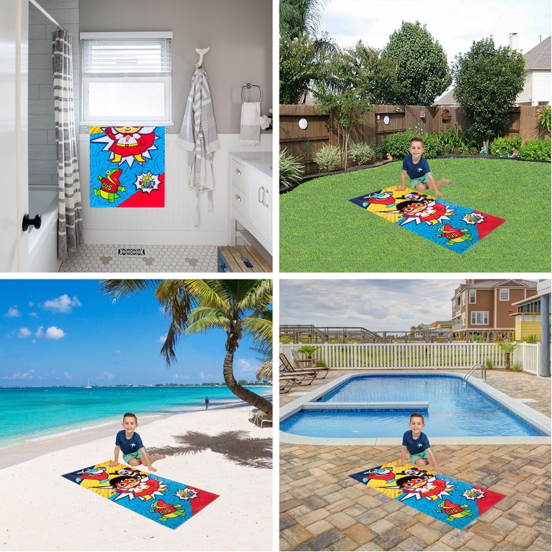 Franco Kids Super Soft Cotton Beach Towel, 28" x 58",