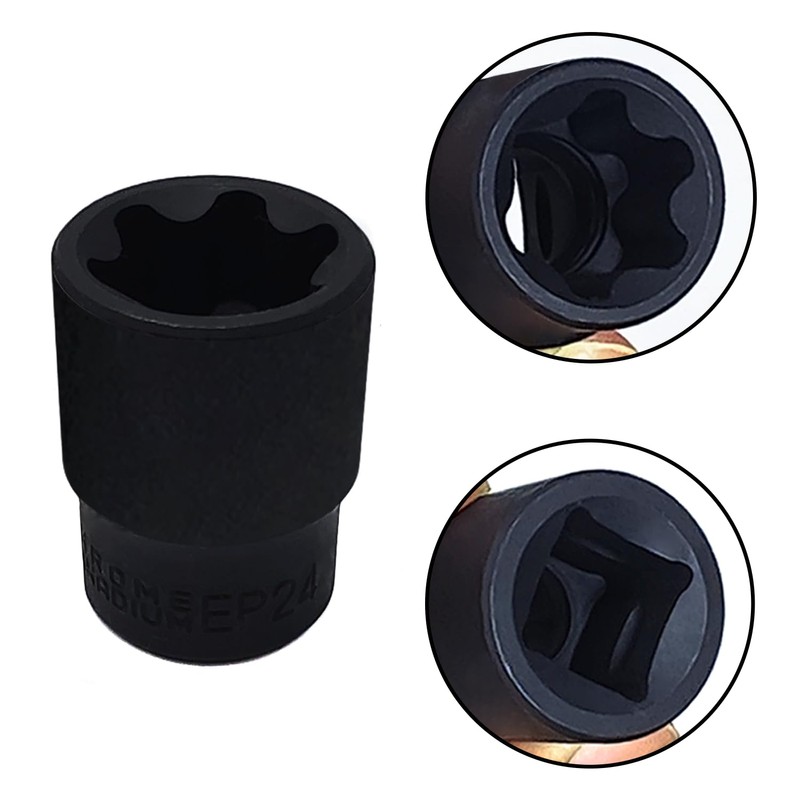 JEUCLEL EP Socket EP24, 1/2” drive Female External E-Torx Plus