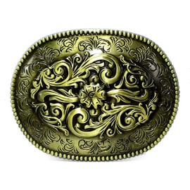 GURANSE 3D Acanthus Flower parterre Style Cowboy Western Belt Buckle, Copper Acanthus Flower, Medium
