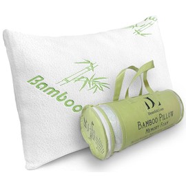 Rayon Derived from Bamboo Pillows Standard Size - [Adjustable] Shredded Memory Foam for Sleeping - Cooling & Breathable Pillowcase with Zipper - Back, Stomach, Side Sleeper (26 x 20 Inch)