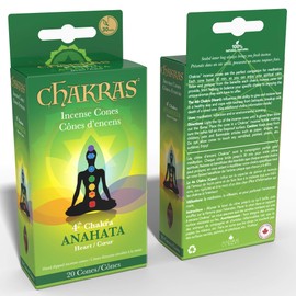 7 Chakras Natural Meditation Incense Cones - Heart Chakra 20x 30 Minute Cones - Hand Dipped - Also Perfect for Reiki, Yoga, Healing & Aromatherapy