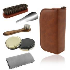 UKQRRTC Shoe Cleaning Kit, Versatile Leather Shoe Shine Kit, Practical High Efficient Leather Boot Caring Set for Men