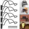4-Pack Wall-Mounted Multi-Purpose Helmet Storage Display Rack - Durable Metal