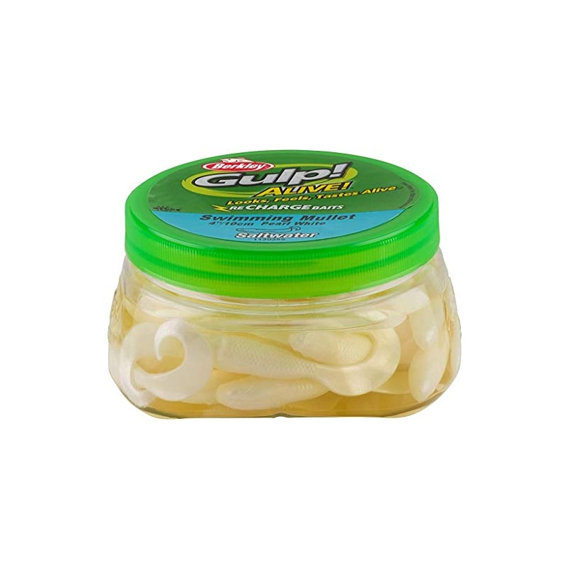 Gulp! Alive! Saltwater Swimming Mullet Pearl White 6in