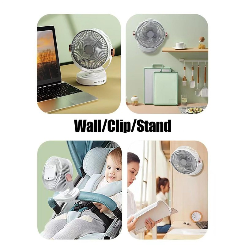 Fan with Clip - Table Fan,8-Inch Hangable Adjustable-Speed Quiet USB