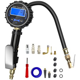 Gvolatee Tyre pressure gauge, calibrated, compressed air tyre inflator, air pressure gauge, compressor accessories, tyre pressure inflator, digital tyre pressure gauge, air gauge, air pressure gauge