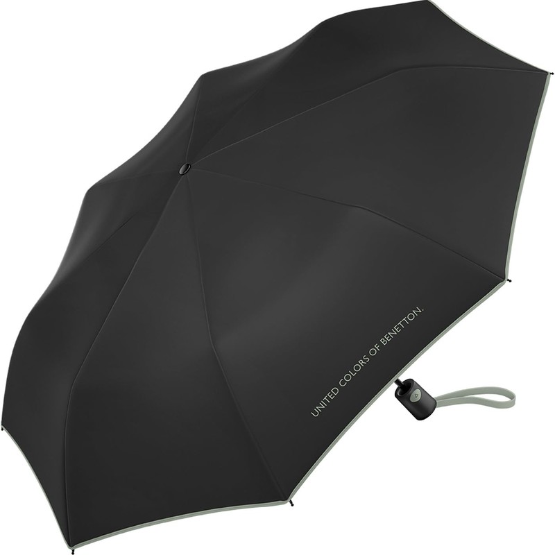 Benetton Mini AC Pocket Umbrella, Black-iceberg Green, Compact