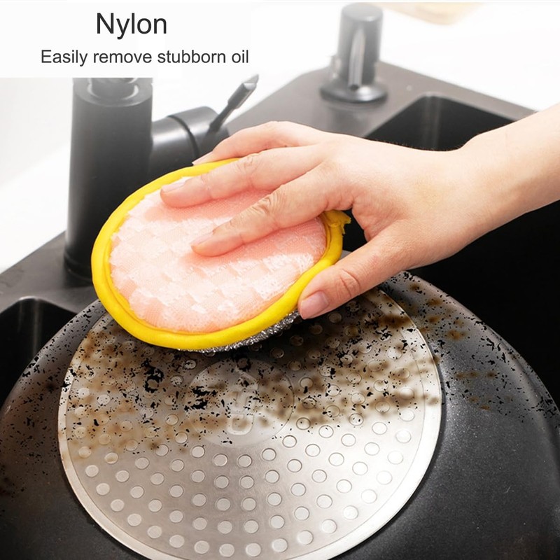 3Pcs Kitchen Dish Sponge Dish Scrubber Scrub Sponges, Non-Scratch Cleaning