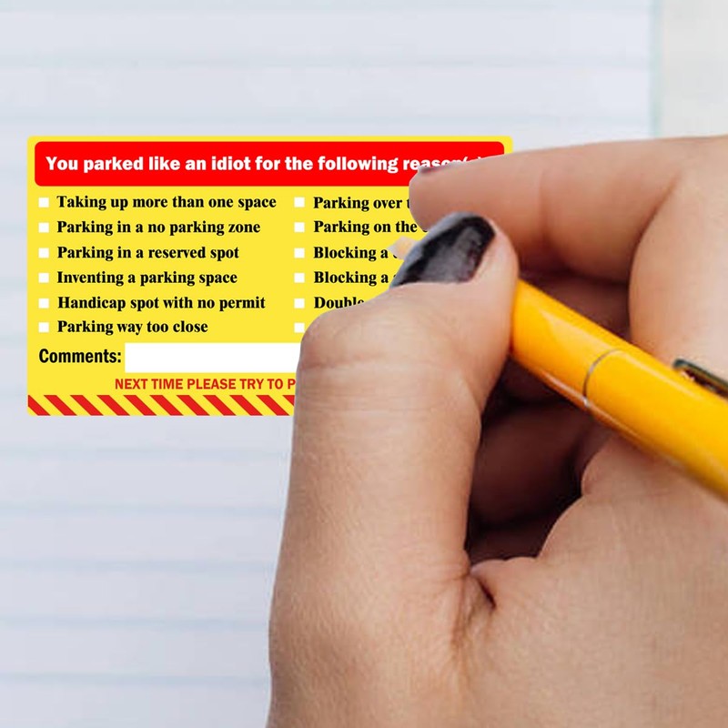 You Parked Like an Idiot Business Cards 3.5"x2" Writable Bad