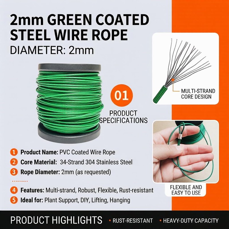 Spark Future 200FT 304 Stainless Steel Wire Rope Kit, 2mm(0.08