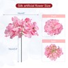 MECCANIXITY Silk Artificial Hydrangea Flowers, Pink Artificial Flowers Heads with