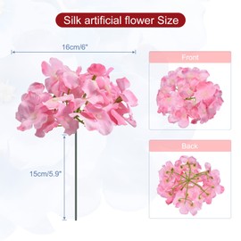 MECCANIXITY Silk Artificial Hydrangea Flowers, Pink Artificial Flowers Heads with Stems, Full Hydrangea Flowers for Wedding Centerpieces, Party Decoration 30 Set