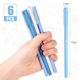 OFFCUP Gel Pen Black, Pack of 6 Gel Ink Pens, Premium Gel Pens, Quick Drying Ink, Fine Tip, Smooth Writing, Gel Ink Ballpoint Pen for Children, Students, Office, Gift (C)