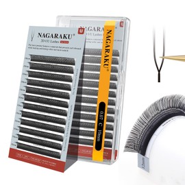 NAGARAKU Y Eyelash Extensions Supplies 2D Y Lash Easy Fan Russian Volume Crisscross Eyelashes Handwoven Y Shaped Mesh Wispy Clusters 12 Rows Eye Lashes Dark Brown -0.07D 8-15 Mix
