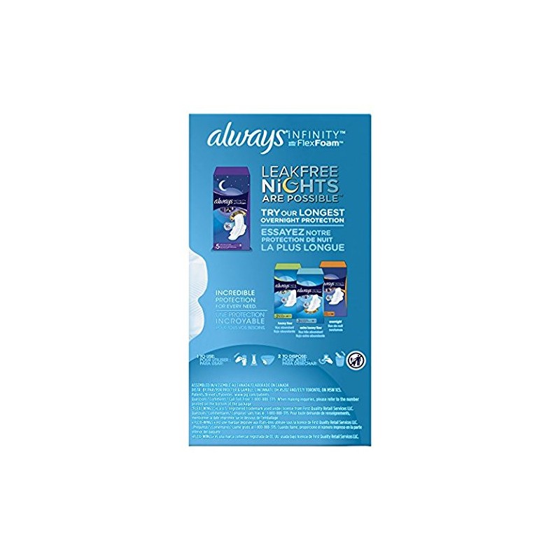 Always Infinity Maxi Pads Flexi-Wings Regular Flow 36 Each (Pack