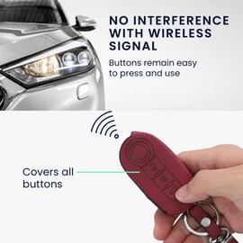 kwmobile Car Key Cover Compatible with Fiat Lancia 3 Button Car Flip Key - Synthetic Nubuck Leather Fob Cover - Dark Red