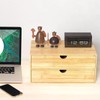 Neando Bamboo Desk Organizer with 2 Drawers, Wooden Countertop Drawers