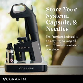 Coravin Base de Pedestal – Conserva el Vino Durante años – Sistema de conservación del Vino – Muestra cápsulas puras, Agujas y aireador
