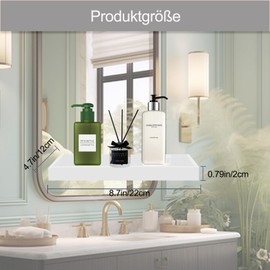 2 vassoi da bagno, rettangolare, in resina, resistente al calore, da bagno, da cucina, per gioielli, organizer per cosmetici, per dispenser di sapone, candele (bianco)