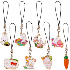 BEEFLYING 13 Pieces Phone Charms Pendants Decoration Kawaii Alloy Pendant for Cell Phone Keychain Bag, Metal