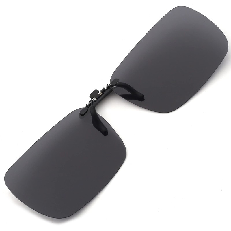 JM Rimless Rectangle Clip On Sunglasses Lightweight Polarised Glasses Men