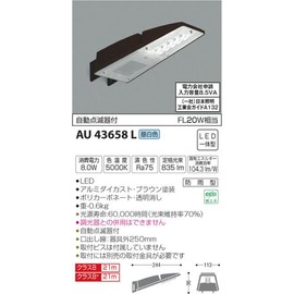 Koizumi Lighting AU43658L Security Light with Automatic Flasher, FL20W Equivalent, Daylight White, Brown Paint