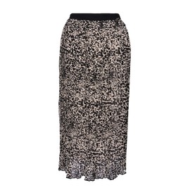 Superdry Women's Pleated Midi Skirt, Black (Alaska Leopard Print O6v)